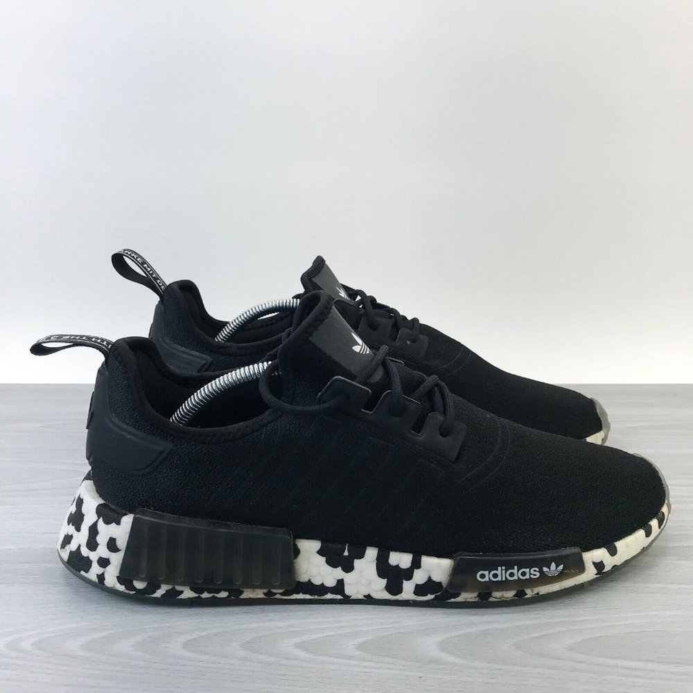 Adidas NMD R1 Men's Size 12 Sneakers Black White Spotted Trainer Shoes GZ7920